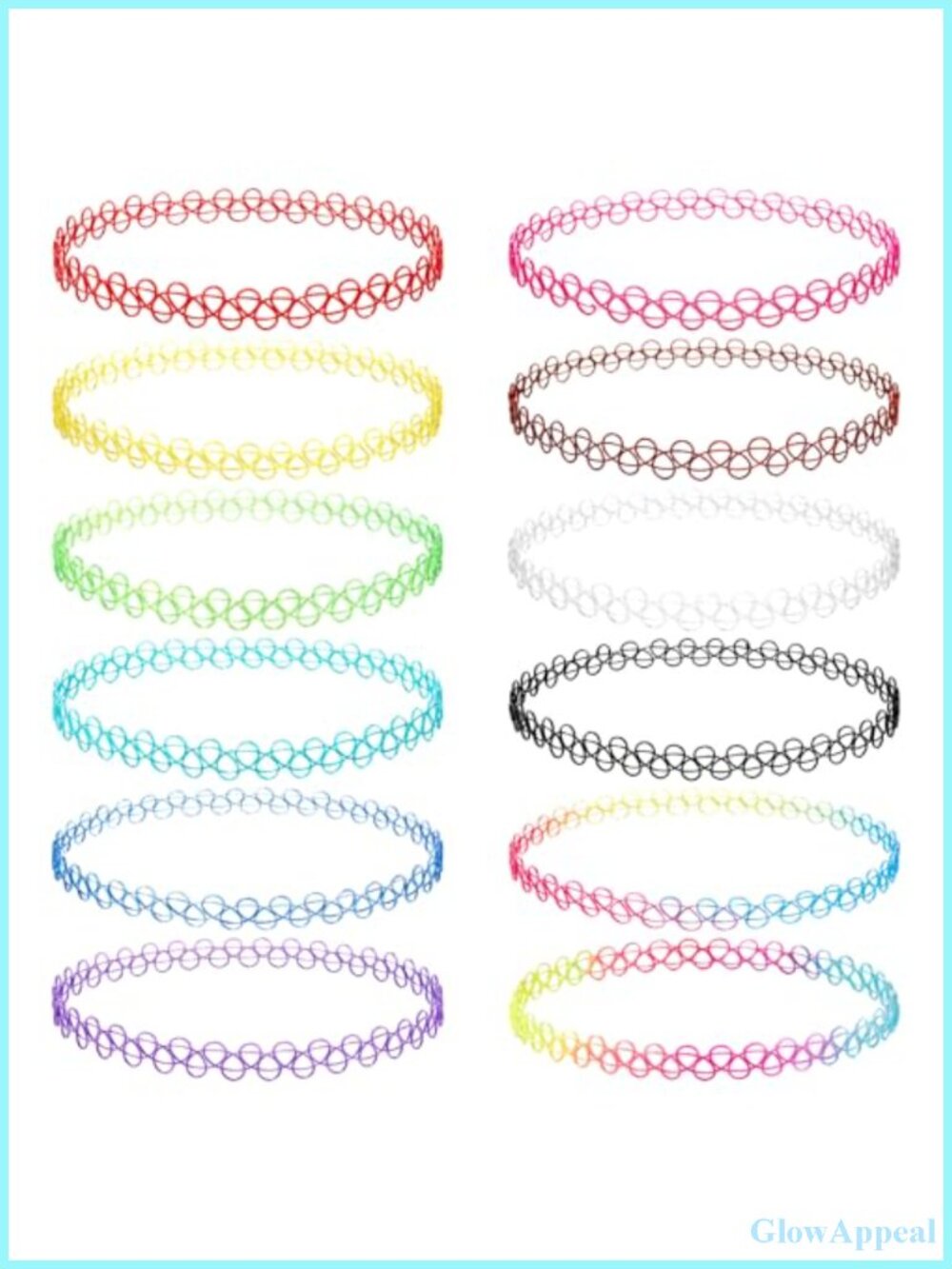 12PC Tattoo Choker Necklace Set Stretchy Elastic Retro Y2K Party Favors